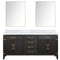 Lexora Laurel 72" W x 22" D Double Bath Vanity Carrara Marble Top and 34" Mirrors