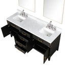 Lexora Laurel 72" W x 22" D Double Bath Vanity Carrara Marble Top with Faucet Set and 34" Mirrors