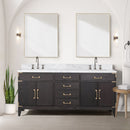 Lexora Laurel 72" W x 22" D Double Bath Vanity Carrara Marble Top with Faucet Set and 34" Mirrors