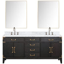 Lexora Laurel 72" W x 22" D Double Bath Vanity Carrara Marble Top with Faucet Set and 34" Mirrors