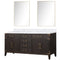 Lexora Laurel 72" W x 22" D Double Bath Vanity Carrara Marble Top and 34" Mirrors