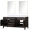 Lexora Laurel 72" W x 22" D Double Bath Vanity Carrara Marble Top and 34" Mirrors