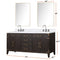 Lexora Laurel 72" W x 22" D Double Bath Vanity Carrara Marble Top and 34" Mirrors