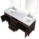 Lexora Laurel 72" W x 22" D Double Bath Vanity Carrara Marble Top with Faucet Set and 34" Mirrors