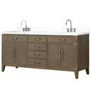 Lexora Laurel 72" W x 22" D Double Bath Vanity Carrara Marble Top and Faucet Set