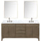 Lexora Laurel 72" W x 22" D Double Bath Vanity Carrara Marble Top with Faucet Set and 34" Mirrors