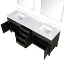 Lexora Laurel 80 " W x 22 " D Black Oak Double Bath Vanity Carrara Marble Top and 36 " Mirrors