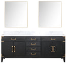 Lexora Laurel 80 " W x 22 " D Black Oak Double Bath Vanity Carrara Marble Top and 36 " Mirrors