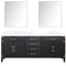 Lexora Laurel 80 " W x 22 " D Black Oak Double Bath Vanity Carrara Marble Top and 36 " Mirrors