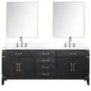 Lexora Laurel 80" W x 22" D Double Bath Vanity Carrara Marble Top with Faucet Set and 36" Mirrors