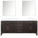 Lexora Laurel 80 " W x 22 " D Black Oak Double Bath Vanity Carrara Marble Top and 36 " Mirrors