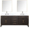 Lexora Laurel 80" W x 22" D Double Bath Vanity Carrara Marble Top with Faucet Set and 36" Mirrors