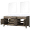 Lexora Laurel 80 " W x 22 " D Black Oak Double Bath Vanity Carrara Marble Top and 36 " Mirrors