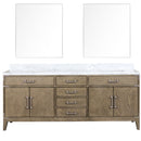 Lexora Laurel 80 " W x 22 " D Black Oak Double Bath Vanity Carrara Marble Top and 36 " Mirrors