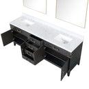 Lexora Laurel 84" W x 22" D Double Bath Vanity Carrara Marble Top and 36" Mirrors