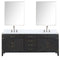 Lexora Laurel 84" W x 22" D Double Bath Vanity Carrara Marble Top with Faucet Set and 36" Mirrors