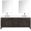 Lexora Laurel 84" W x 22" D Double Bath Vanity Carrara Marble Top with Faucet Set and 36" Mirrors