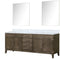 Lexora Laurel 84" W x 22" D Double Bath Vanity Carrara Marble Top and 36" Mirrors