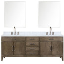 Lexora Laurel 84" W x 22" D Double Bath Vanity Carrara Marble Top with Faucet Set and 36" Mirrors