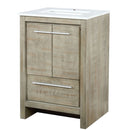 Lexora Lafarre 24" W x 20" D Rustic Acacia Bath Vanity and Marble Top