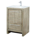 Lexora Lafarre 24" W x 20" D Rustic Acacia Bath Vanity Cultured Marble Top with Faucet Set