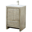 Lexora Lafarre 24" W x 20" D Rustic Acacia Bath Vanity Cultured Marble Top with Faucet Set