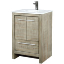 Lexora Lafarre 24" W x 20" D Rustic Acacia Bath Vanity Cultured Marble Top with Faucet Set