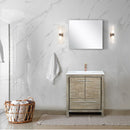 Lexora Lafarre 30" W x 20" D Rustic Acacia Bath Vanity Cultured Marble Top with Faucet Set and 28" Mirror