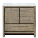 Lexora Lafarre 36" W x 20" D Rustic Acacia Bath Vanity and Marble Top