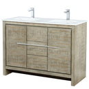 Lexora Lafarre 48" W x 20" D Rustic Acacia Double Bath Vanity Cultured Marble Top with Faucet Set