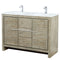 Lexora Lafarre 48" W x 20" D Rustic Acacia Double Bath Vanity Cultured Marble Top with Faucet Set