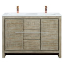 Lexora Lafarre 48" W x 20" D Rustic Acacia Double Bath Vanity Cultured Marble Top with Faucet Set