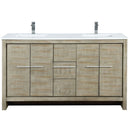 Lexora Lafarre 60" W x 20" D Rustic Acacia Double Bath Vanity Cultured Marble Top and Faucet Set