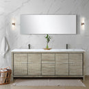 Lexora Lafarre 80" W x 20" D Rustic Acacia Double Bath Vanity Cultured Marble Top with Faucet Set