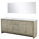 Lexora Lafarre 80" W x 20" D Rustic Acacia Double Bath Vanity Marble Top and 70" Mirror