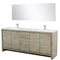 Lexora Lafarre 80" W x 20" D Rustic Acacia Double Bath Vanity Cultured Marble Top with Faucet Set and 70" Mirror