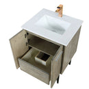 Lexora Lancy 24" W x 20" D Rustic Acacia Bath Vanity Cultured Marble Top with Faucet Set