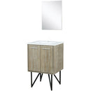 Lexora Lancy 24" W x 20" D Rustic Acacia Bath Vanity Marble Top and 18" Mirror