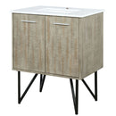 Lexora Lancy 30" W x 20" D Rustic Acacia Bath Vanity Marble Top