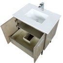 Lexora Lancy 30" W x 20" D Rustic Acacia Bath Vanity Cultured Marble Top with Faucet Set