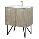 Lexora Lancy 30" W x 20" D Rustic Acacia Bath Vanity Cultured Marble Top with Faucet Set