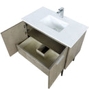 Lexora Lancy 36" W x 20" D Rustic Acacia Bath Vanity Cultured Marble Top with Faucet Set