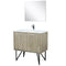 Lexora Lancy 36" W x 20" D Rustic Acacia Bath Vanity Cultured Marble Top with Faucet Set and 28" Mirror