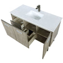 Lexora Lancy 48" W x 20" D Rustic Acacia Bath Vanity Cultured Marble Top with Faucet Set