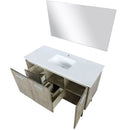 Lexora Lancy 48" W x 20" D Rustic Acacia Bath Vanity Marble Top and 43" Mirror