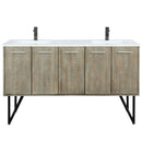 Lexora Lancy 60" W x 20" D Rustic Acacia Double Bath Vanity Cultured Marble Top with Faucet Set