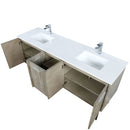 Lexora Lancy 72" W x 20" D Rustic Acacia Double Bath Vanity Cultured Marble Top with Faucet Set