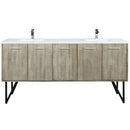 Lexora Lancy 72" W x 20" D Rustic Acacia Double Bath Vanity Cultured Marble Top with Faucet Set