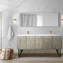 Lexora Lancy 72" W x 20" D Rustic Acacia Double Bath Vanity Cultured Marble Top with Faucet Set