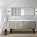 Lexora Lancy 72" W x 20" D Rustic Acacia Double Bath Vanity Cultured Marble Top with Faucet Set and 70" Mirror